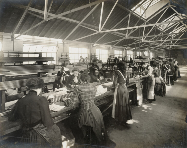 Women at work in a type shop