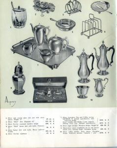 Page from catalogue showing coffee pots
