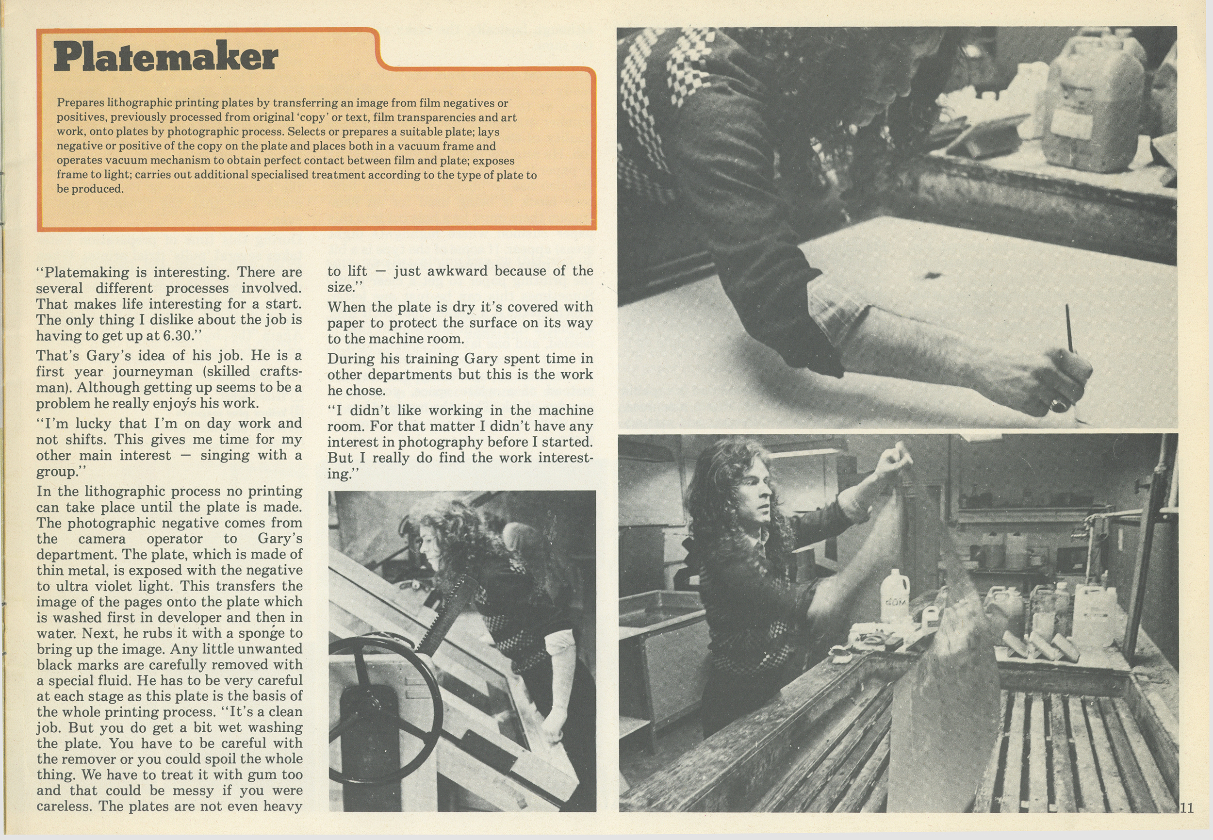 Printed page 'Platemaker'